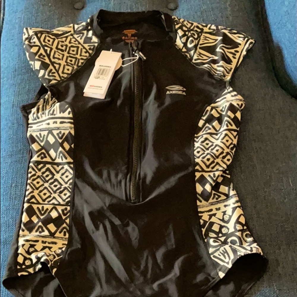 Axesea One Piece, Half Zip Swimsuit